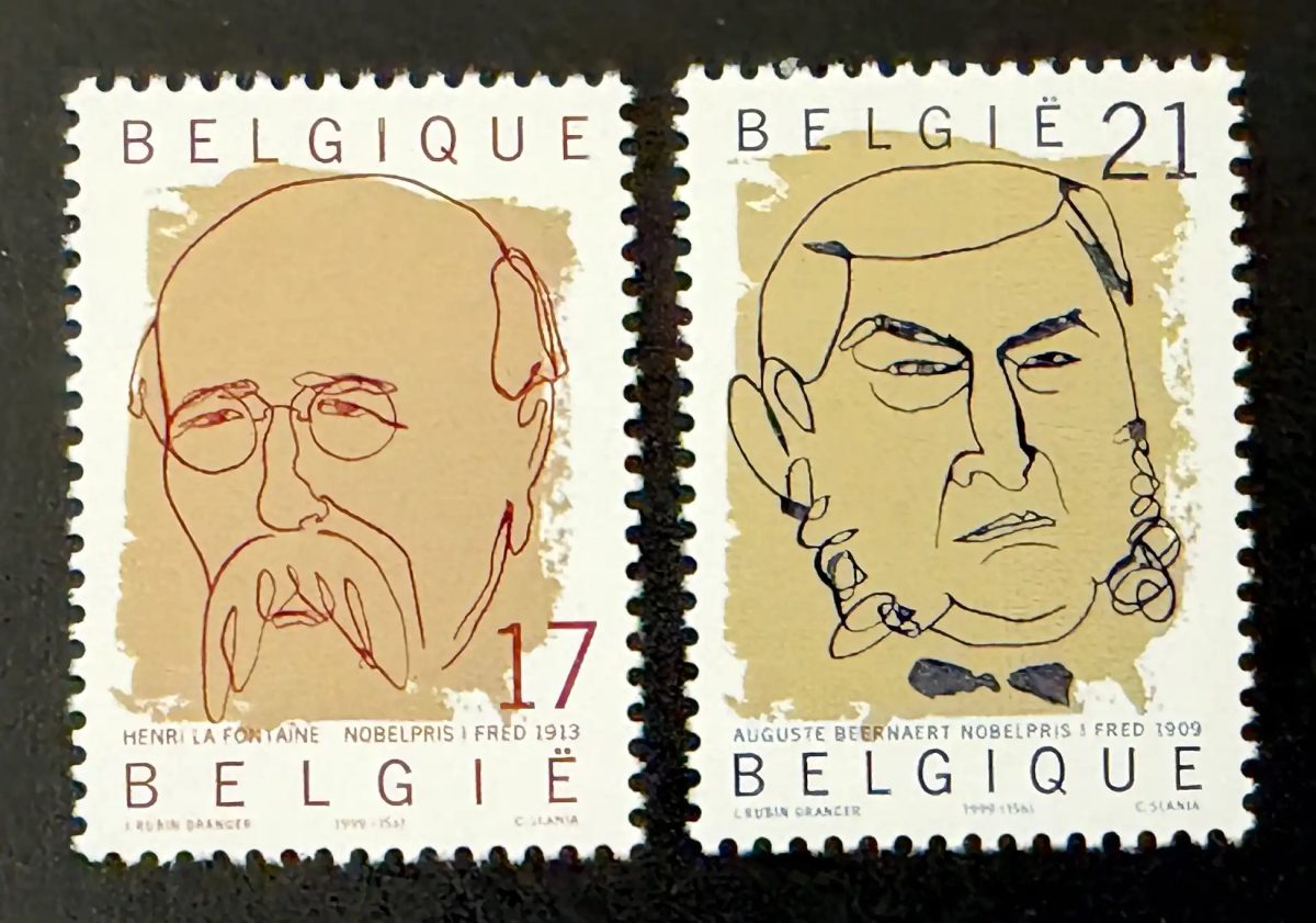 Belgique 1999 Mi. 2890-2891 émission commune Nobel Paix La Fontaine