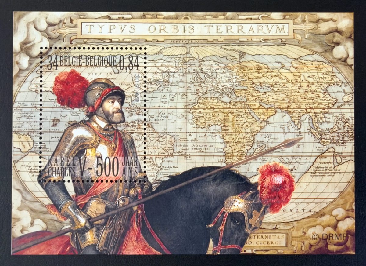 Belgique 2000 Mi. Bl. 76 émission commune Charles Quint 500 ans carte