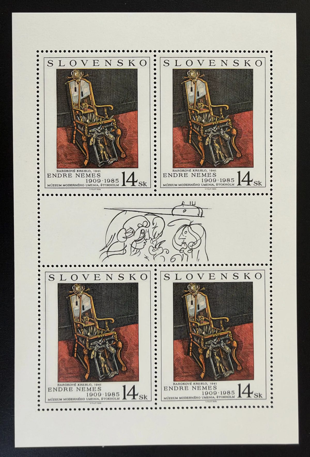 Slovaquie 1996 Mi. 263 Klb. émission commune Endre Nemes baroque