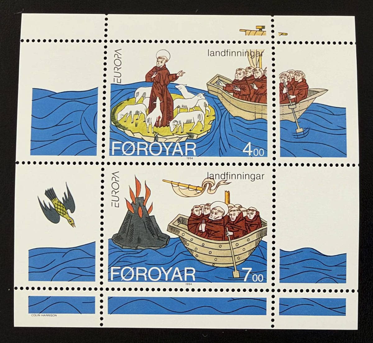 Féroé 1994 Mi. Bl. 7 émission commune Europa découvertes Brendan