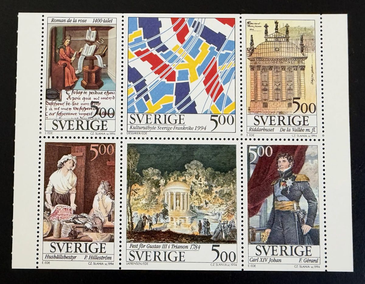 Suède 1994 Mi. 1817-1822 émission commune France culture art Slania
