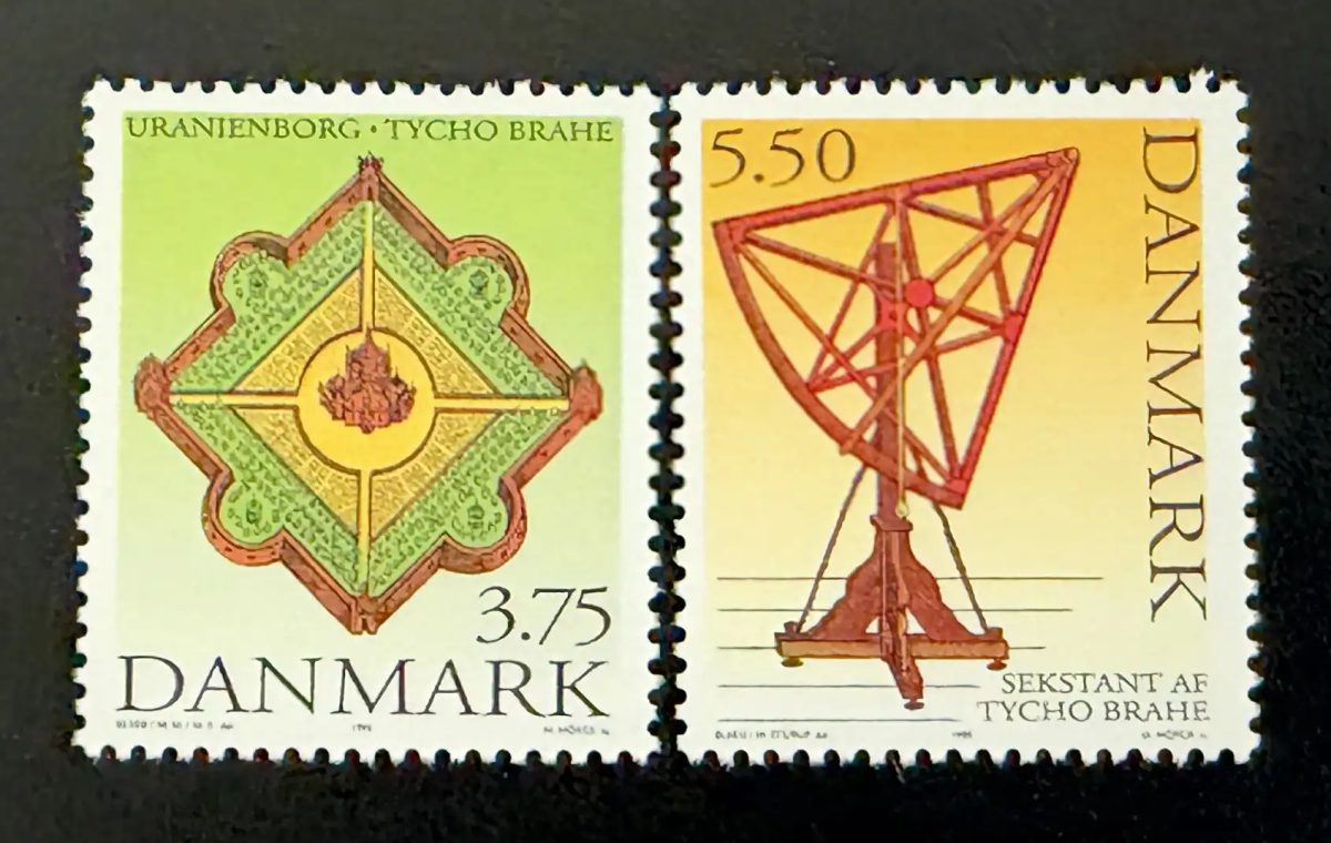 Danemark 1995 Mi. 1110-1111 émission commune Tycho Brahe astronomie