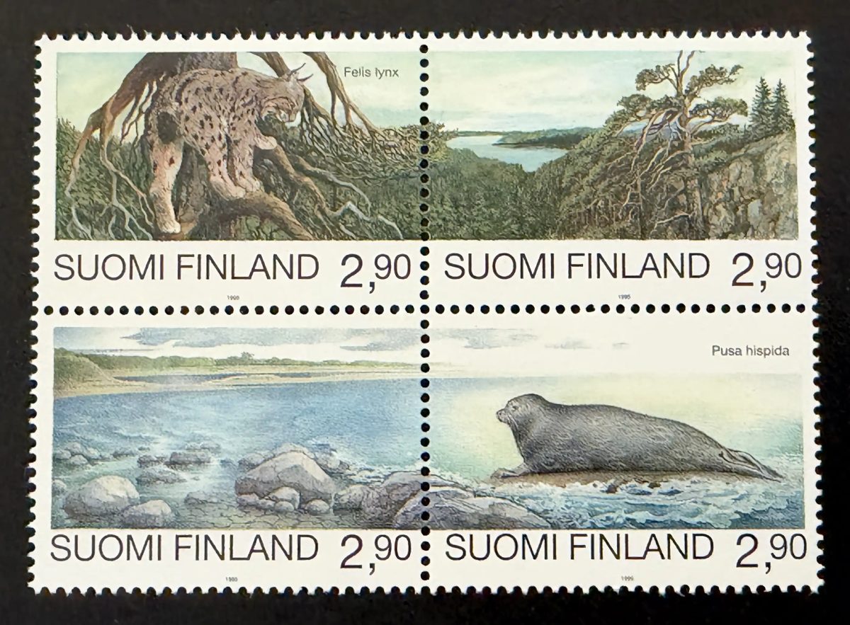 Finland 1995 Mi. 1291-1294 joint issue lynx ringed seal