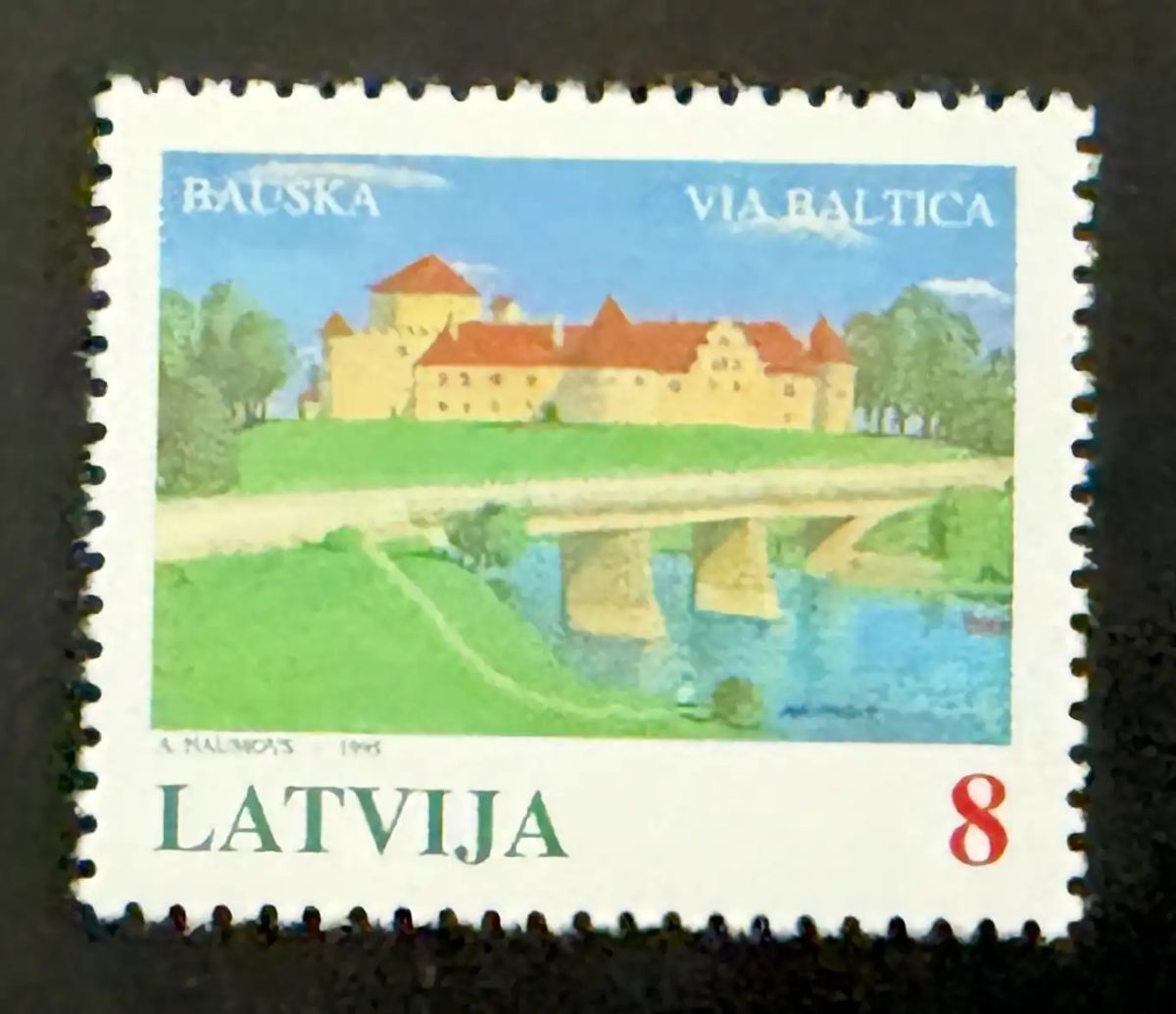 Lettonie 1995 Mi. 395 émission commune Via Baltica château Bauska