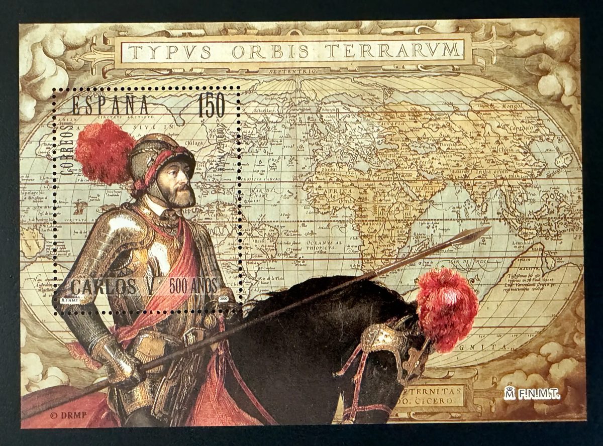 Espagne 2000 Mi. Bl. 76 émission commune Carlos V 500 ans carte