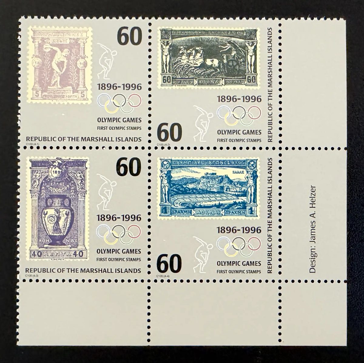 Îles Marshall 1996 Mi. 708-711 émission commune Jeux Olympiques Athènes