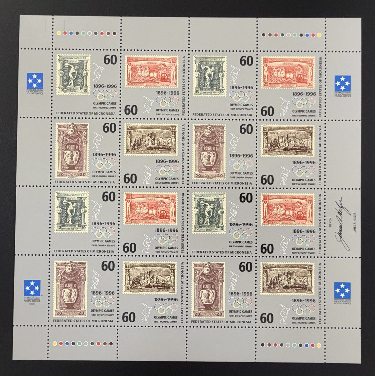 Micronésie 1996 Mi. 494-497 émission commune Jeux Olympiques Athènes
