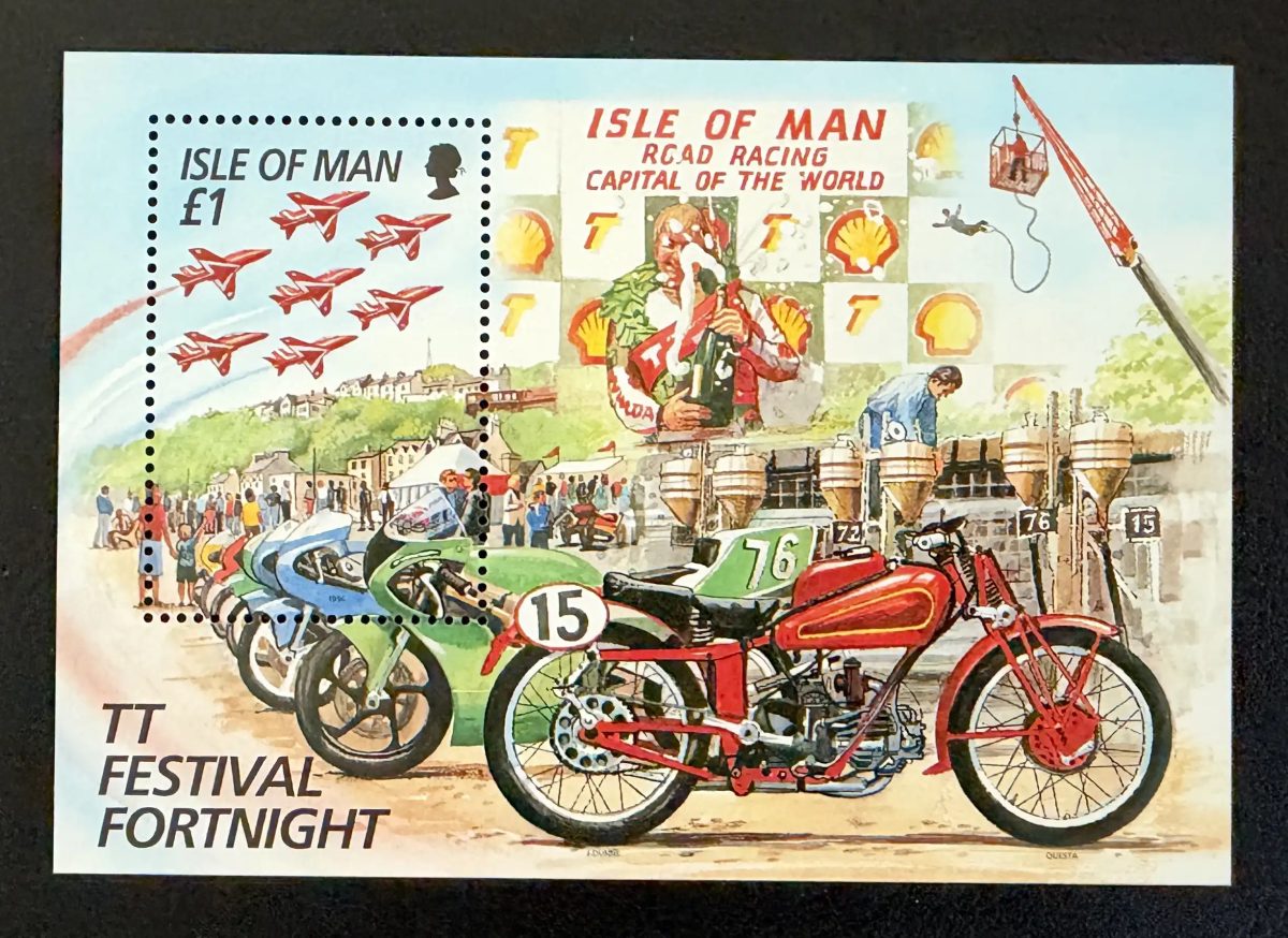 Île de Man 1996 Mi. Bl. 26 émission commune TT moto course racing