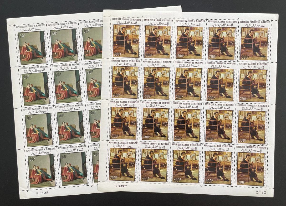 Mauritanie 1967 YT PA 70-71 planche peinture Ingres art tableau portrait
