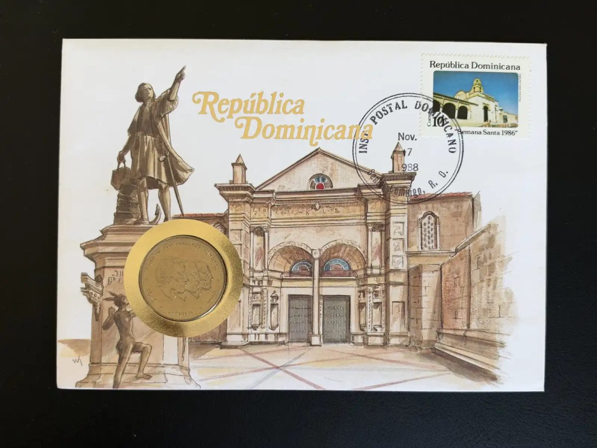 République Dominicaine enveloppe numismatique 1988 Semana Santa