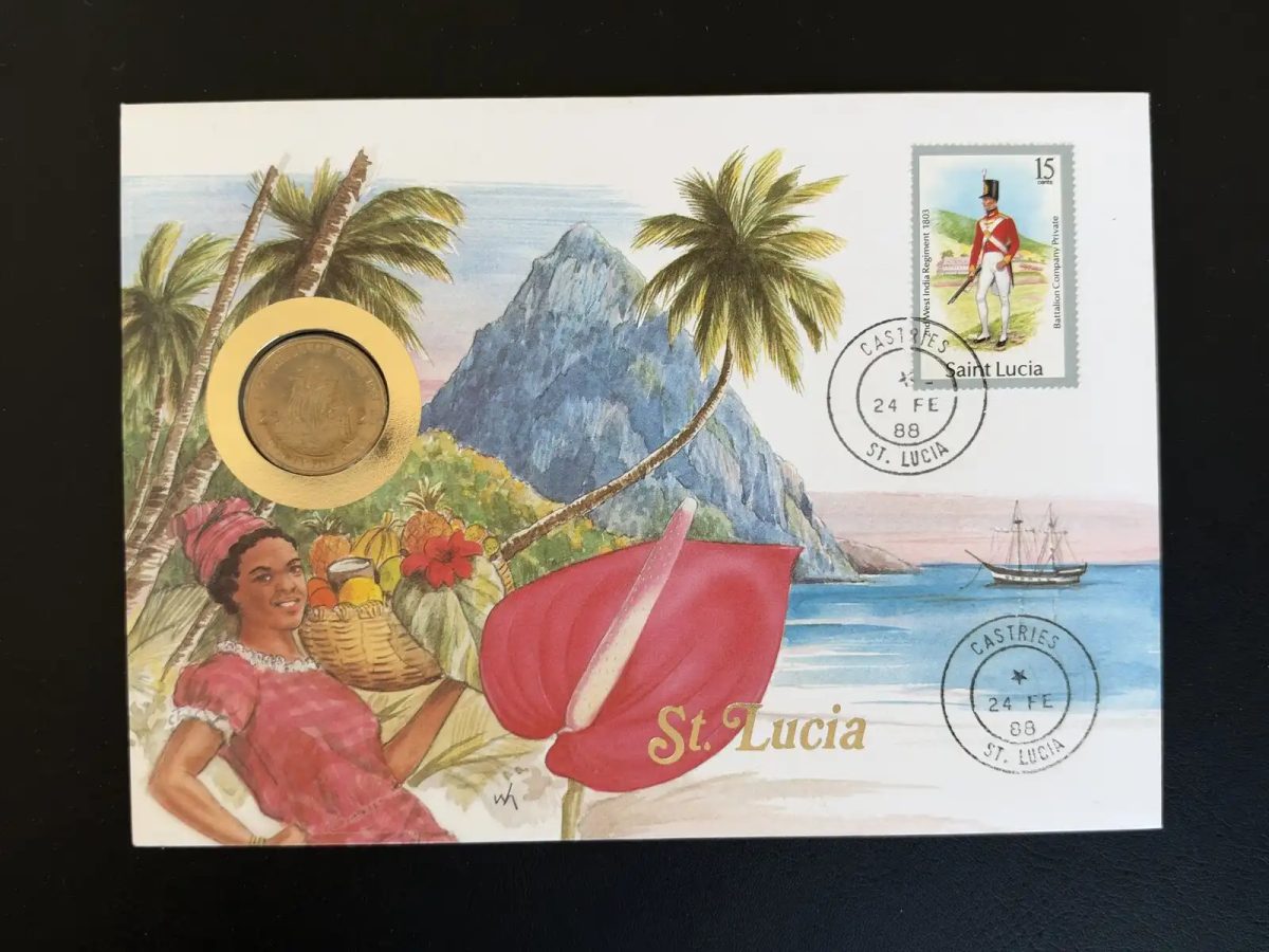 Saint Lucia 1988 Castries Numismatic Coin Cover