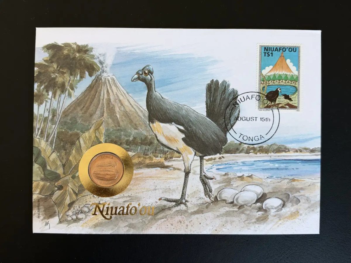 Tonga Niuafoou Numismatic FDC Cover Coin Megapode Volcano
