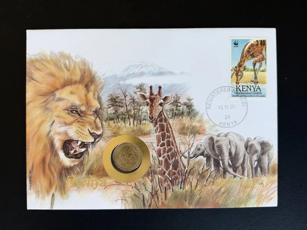 Kenia 1991 Numisbrief Philswiss WWF Netzgiraffe