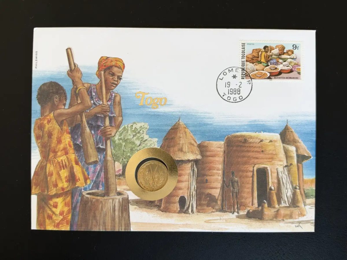 Togo enveloppe numismatique Philswiss 1988 Lomé marché