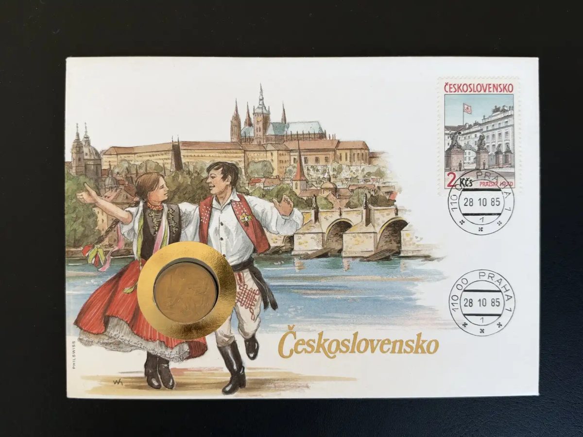 Tchécoslovaquie enveloppe numismatique FDC 1985 Praha Philswiss