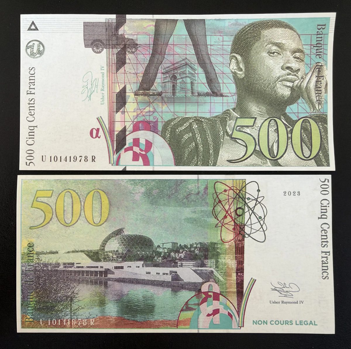 Billet fantaisie 500 Francs Usher Raymond IV 2023 Non Cours Légal