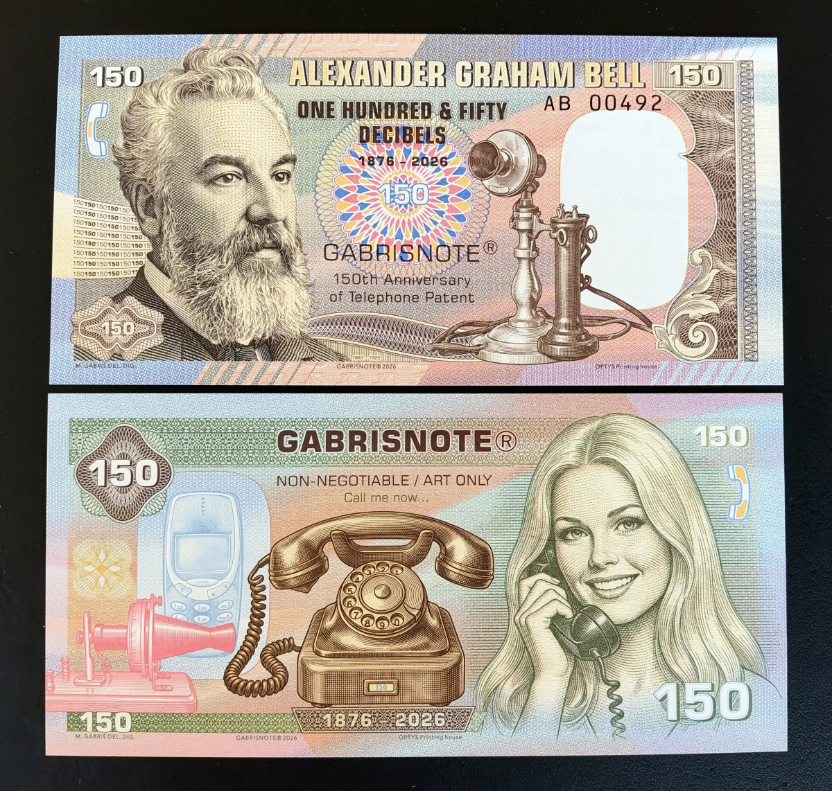 Matej Gabris Gabrisnote 150 Alexander Graham Bell Brevet Téléphone 1876-2026
