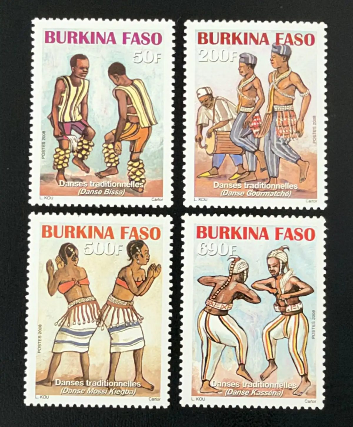 Burkina Faso 2008 Mi. 1913-1916 danses traditionnelles folklore