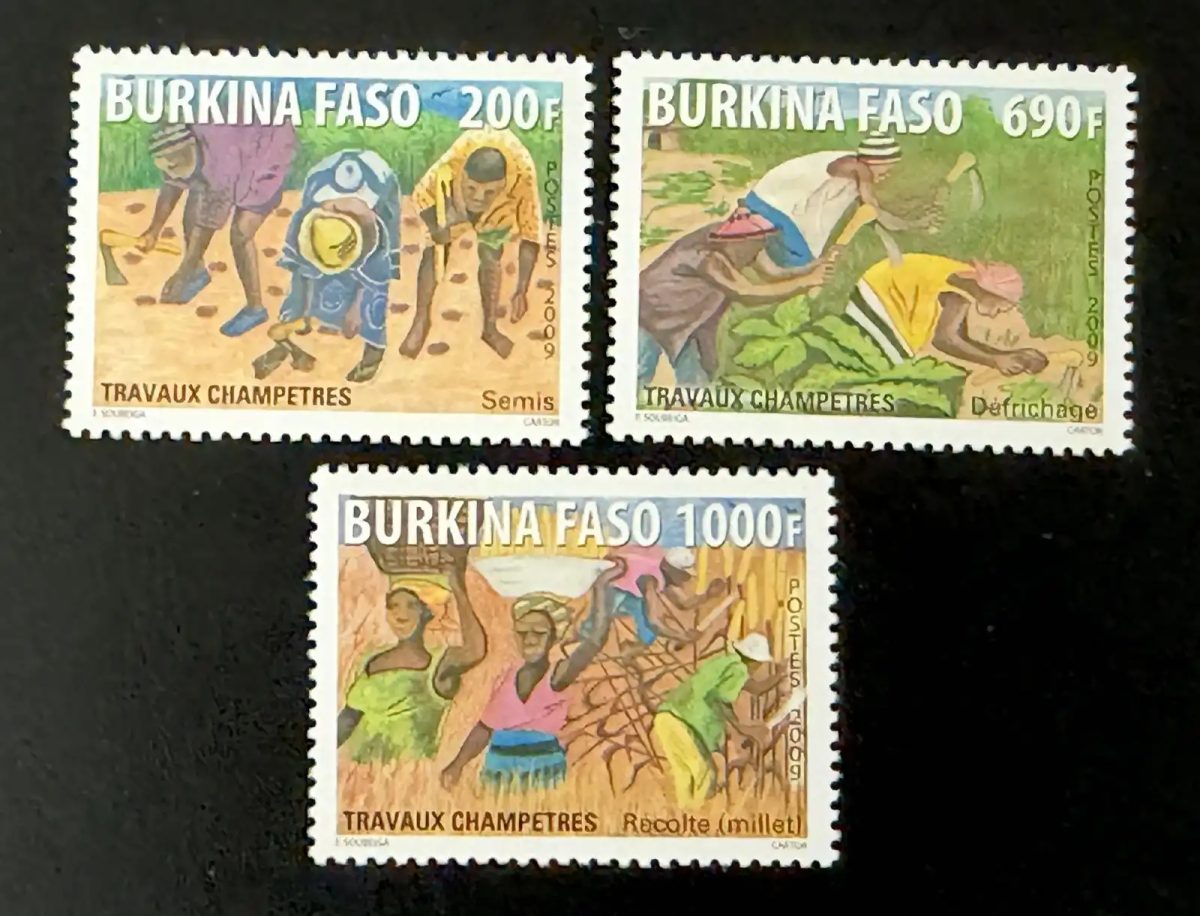 Burkina Faso 2009 Mi. 1926-1928 travaux champêtres semis récolte millet