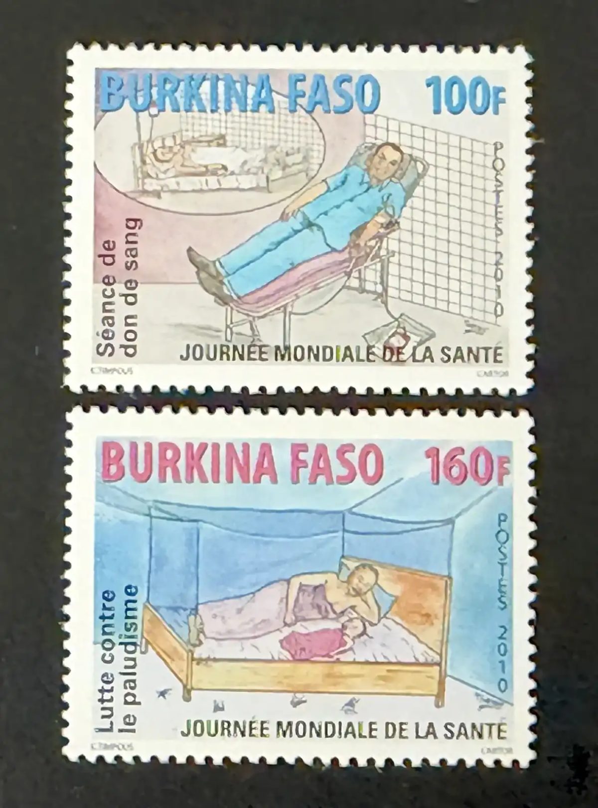 Burkina Faso 2010 Mi. 1937-1938 santé don sang paludisme