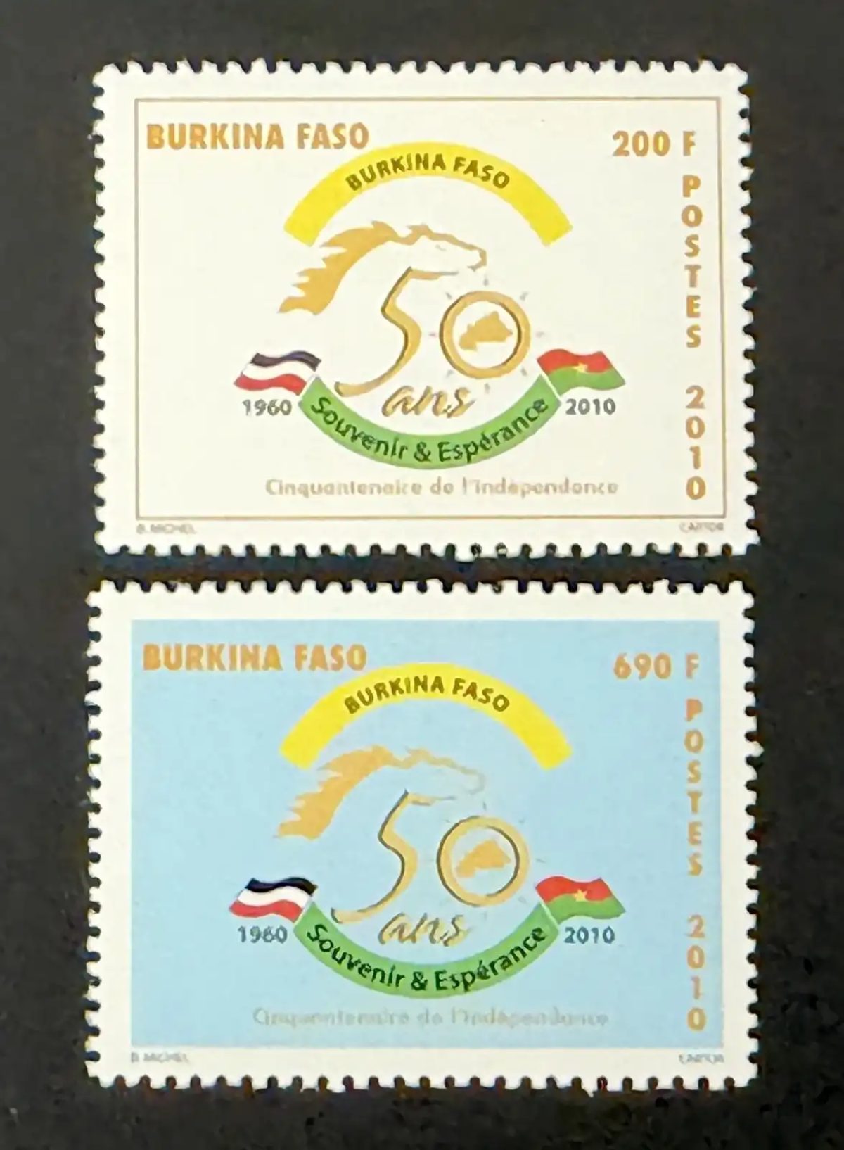 Burkina Faso 2010 Mi. 1939-1940 Cinquantenaire indépendance drapeaux
