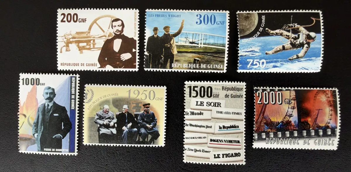 Guinée 2002 Mi. 3865-3871 Otto Wright espace Coubertin Yalta presse évènements