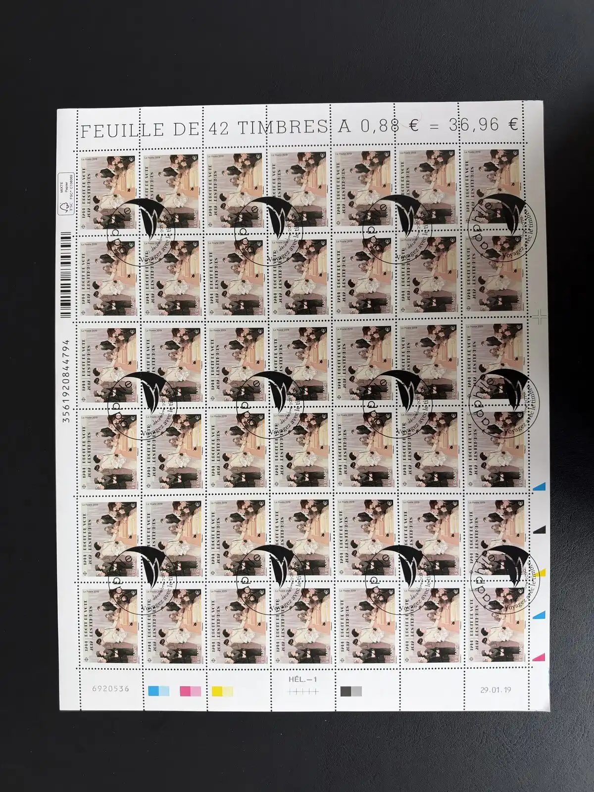 France 2019 YT 5315 planche oblitération ADPHILE droit de vote des femmes 1944