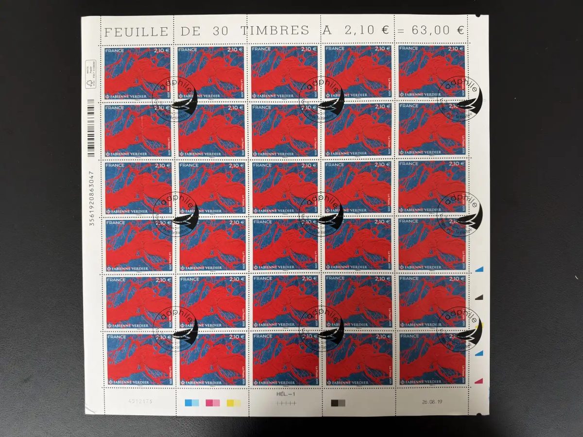 France 2019 YT 5367 sheet cancel ADPHILE Fabienne Verdier art painting