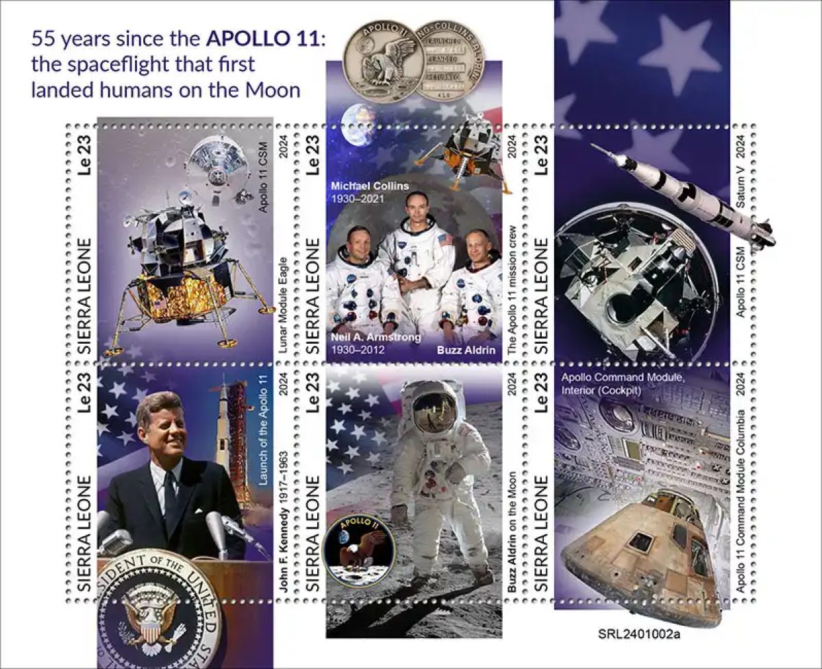 Sierra Leone 2024 Mi. 18364-18369 Bogen Apollo 11 Mond Armstrong Aldrin