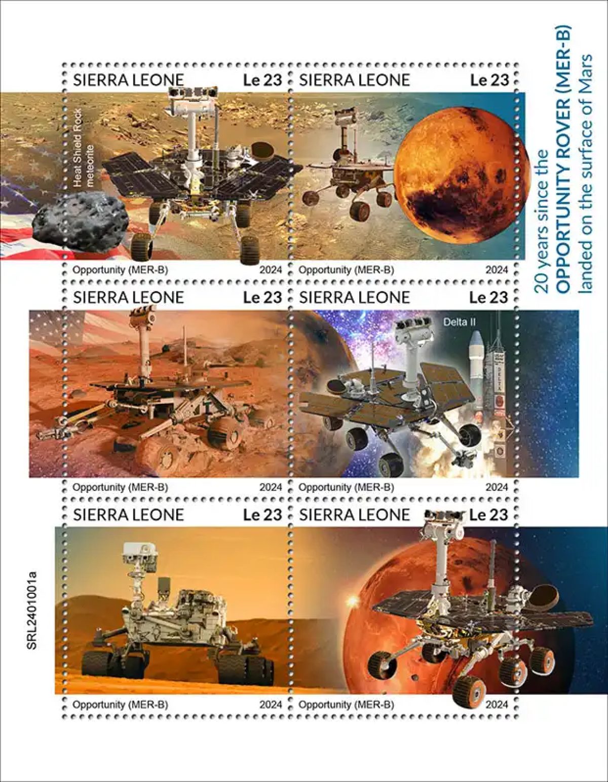 Sierra Leone 2024 Mi. 18404-18409 feuillet Opportunity Mars espace