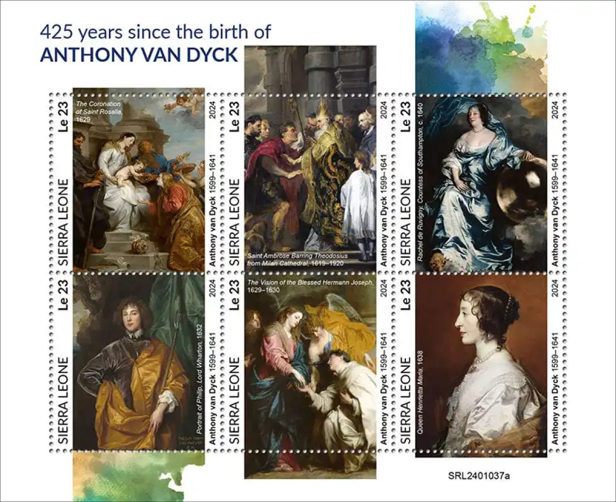 Sierra Leone 2024 Mi. 18236-18241 feuillet Antoine van Dyck peinture tableaux