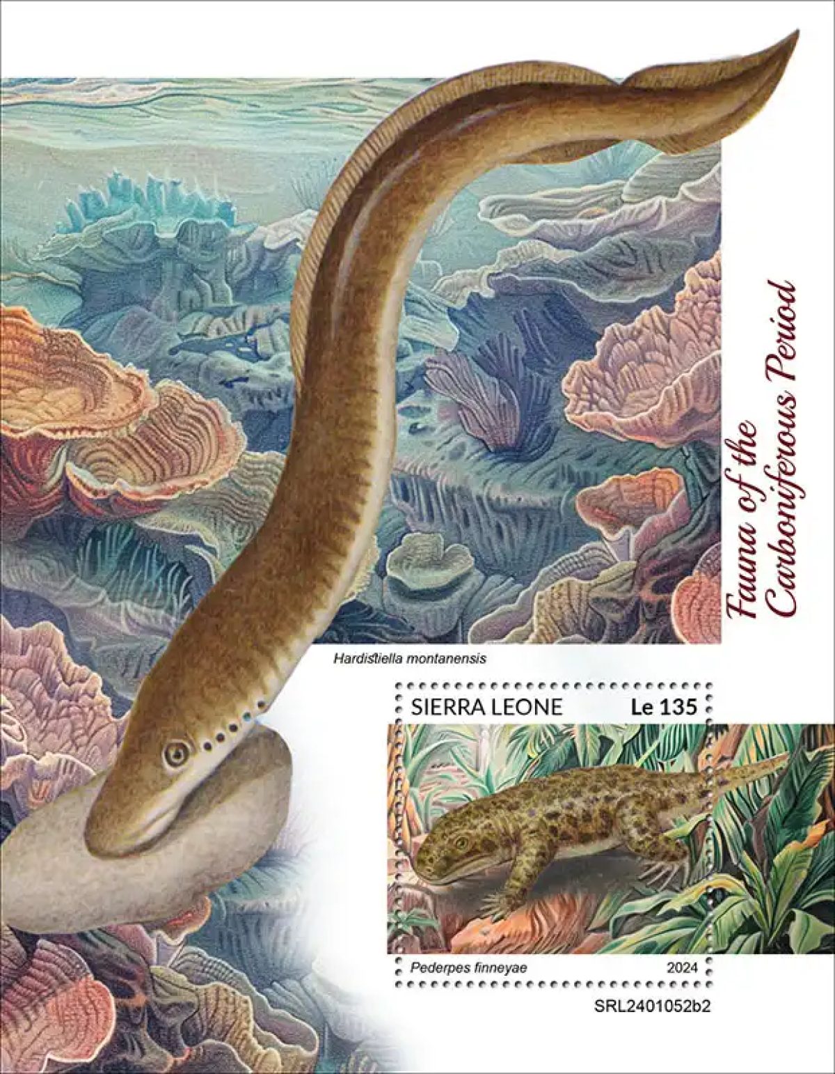 Sierra Leone 2024 Mi. Bl. 3117 bloc faune Carbonifère préhistoire
