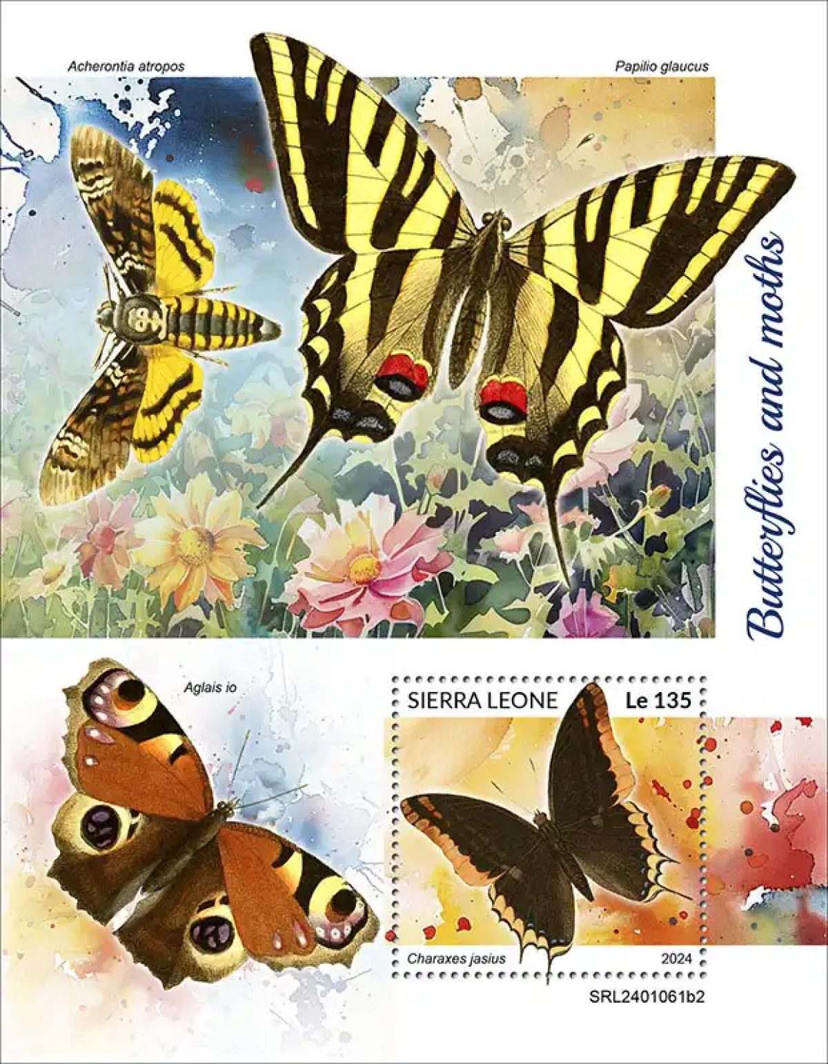 Sierra Leone 2024 Mi. Bl. 3125 block butterflies