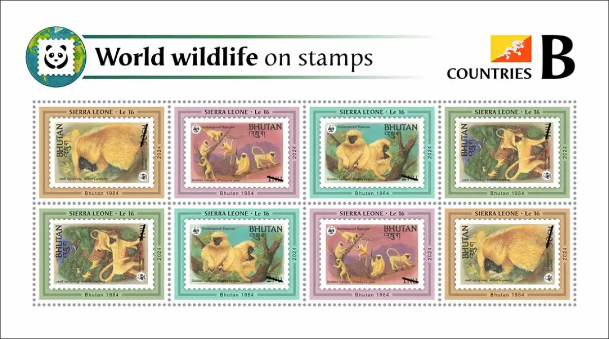 Sierra Leone 2024 Mi. 18906-18909 feuillet de 8 faune du monde pays B WWF