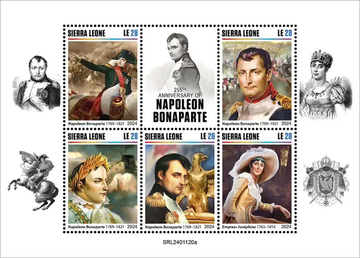 Sierra Leone 2024 Mi. 18575-18579 feuillet Napoléon Joséphine