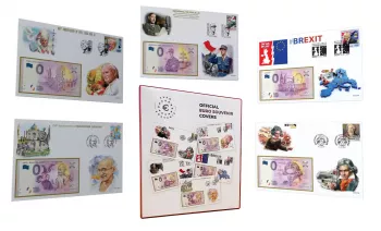 Official Euro Souvenir Covers - 5 cartas com album
