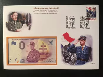 Official Euro Souvenir Cover - Général Charles de Gaulle