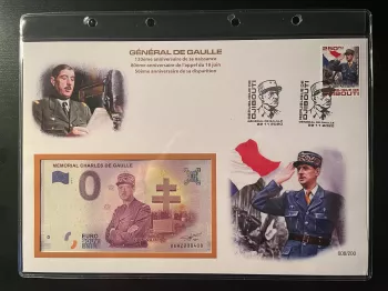 Official Euro Souvenir Cover - Général Charles de Gaulle