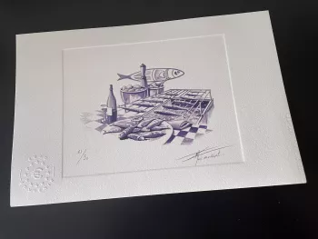 Prova de artista "Sardinhas" numerada e assinada
