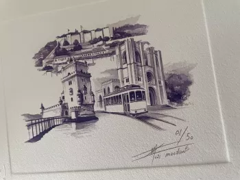 Prova de artista "Lisboa" numerada e assinada