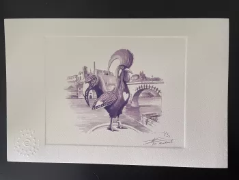 Prova de artista "Galo de Barcelos" numerada e assinada