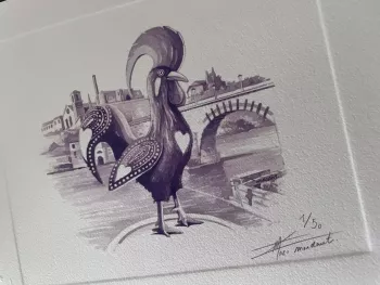 Prova de artista "Galo de Barcelos" numerada e assinada
