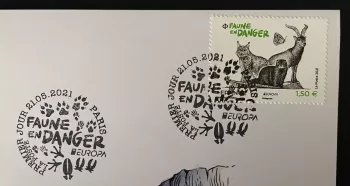 Official Euro Souvenir Cover - Threatened Fauna (Paris)