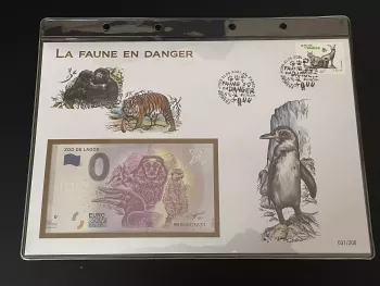 Official Euro Souvenir Cover - Threatened Fauna (Paris)