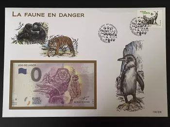 Official Euro Souvenir Cover - Threatened Fauna (Strasbourg)