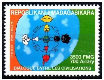 Madagascar 2001 Mi. 2580 Stamp Joint Issue Dialogue Among the Civilizations