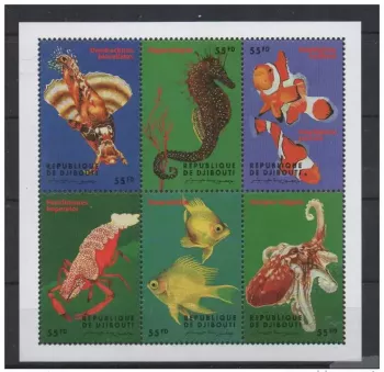 Djibouti 2000 bloc souvenir Marine Fauna poissons fishes Fische Mi. Bl.?