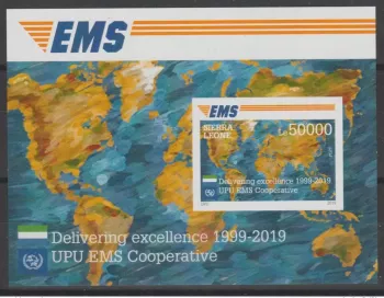 Sierra Leone 2019 UNGEZÄHNT 20J. Gemeinschaftsausgabe E.M.S. UPU