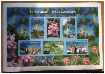 Madagaskar 2002 Flora Blumen Ravinala Souvenir Block UNGEZÄHNT SEHR SELTEN