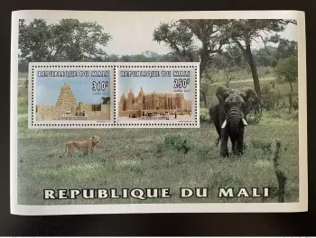 Mali 1996 Mi. Bl.82 Mosque Religion Sankoré Djenné Elephant Lion Wildlife MNH**